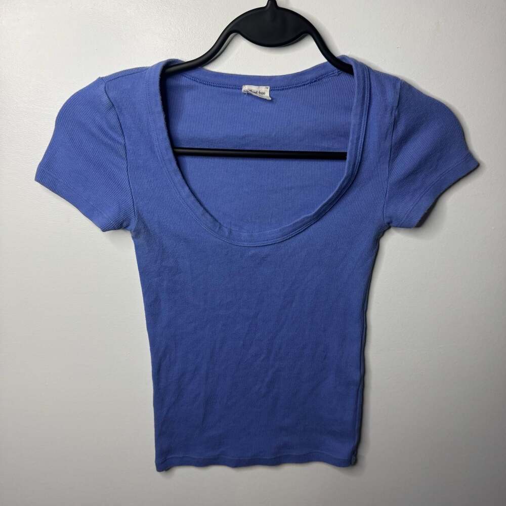 Wilfred Free Ribbed Scoop Neck Short Sleeve Fitted T-Shirt Xs